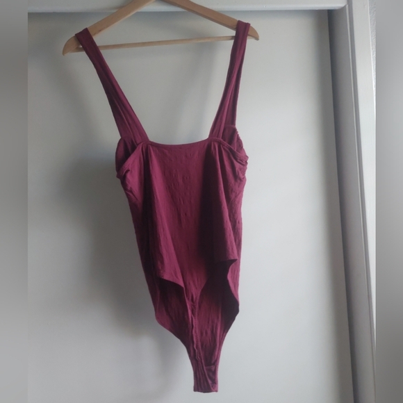 Free People Intimately Free Pink/Purple Thong Bodysuit Large - Picture 5 of 5